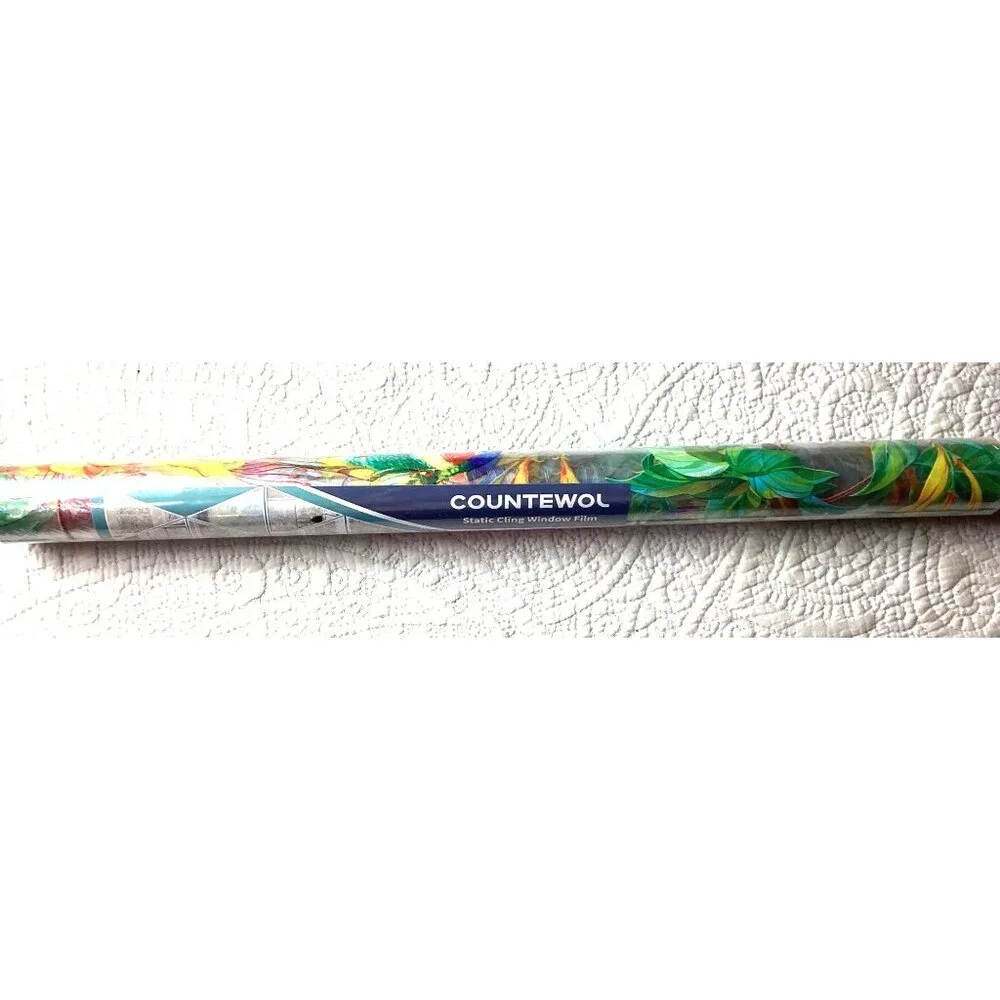Countewol Static Cling Window Film Decorative Floral* 17.5”x 8 Feet Roll*NEW